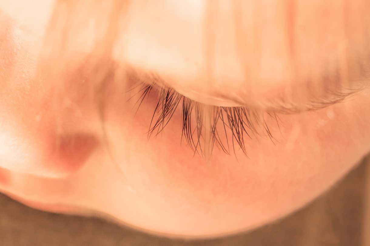Close-up of eye of a sleeping child